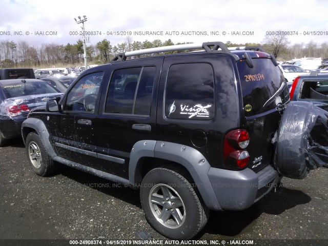 1J4GL38K95W621006 - 2005 JEEP LIBERTY RENEGADE BLACK photo 3
