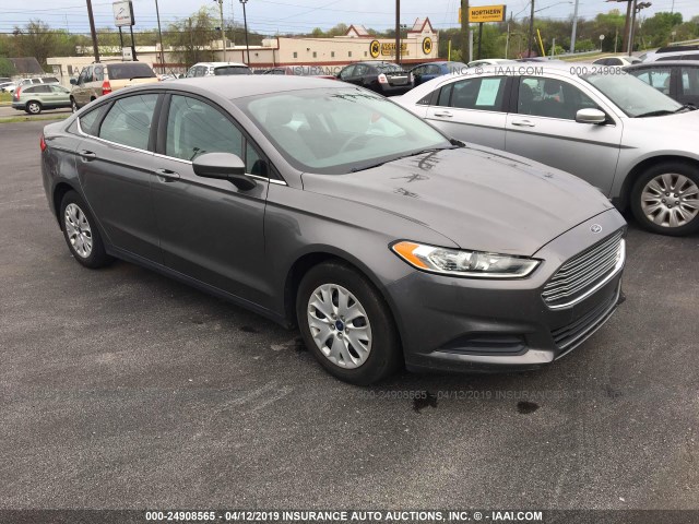 1FA6P0G71E5351301 - 2014 FORD FUSION S GRAY photo 1