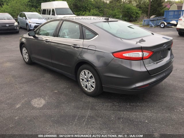 1FA6P0G71E5351301 - 2014 FORD FUSION S GRAY photo 3