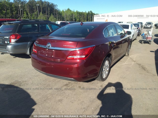 1G4GB5GR5EF257763 - 2014 BUICK LACROSSE BURGUNDY photo 4