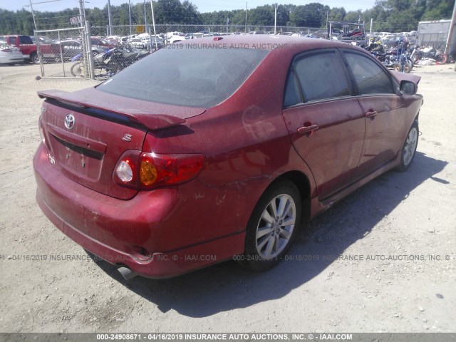 1NXBU4EE1AZ258669 - 2010 TOYOTA COROLLA S/LE/XLE RED photo 4