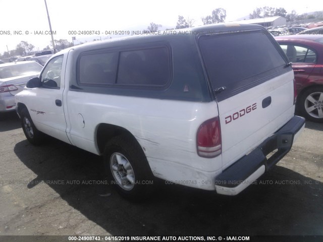 1B7FL26PXWS674252 - 1998 DODGE DAKOTA WHITE photo 3