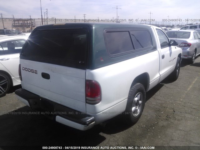 1B7FL26PXWS674252 - 1998 DODGE DAKOTA WHITE photo 4