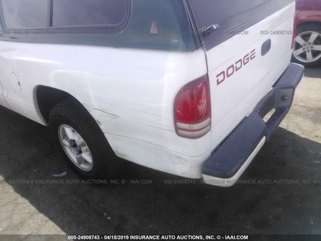 1B7FL26PXWS674252 - 1998 DODGE DAKOTA WHITE photo 6