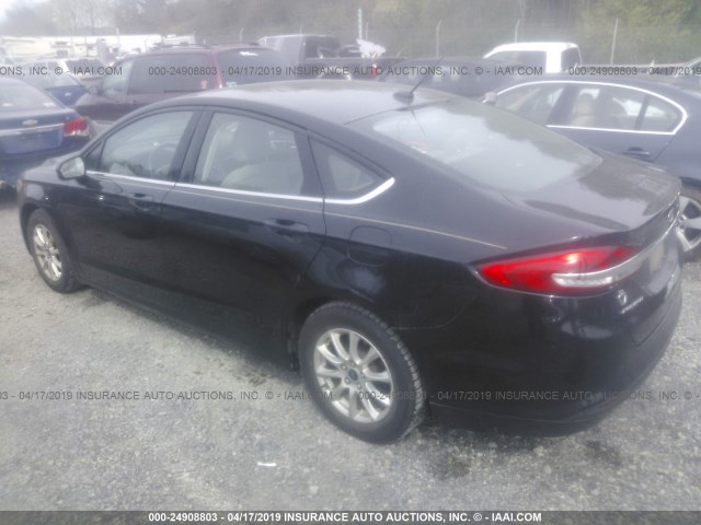 3FA6P0G7XHR226315 - 2017 FORD FUSION S BLACK photo 3