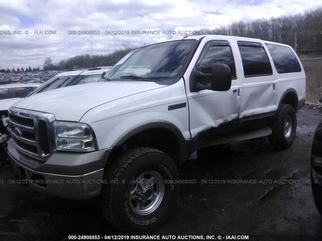 1FMSU45P45EC25229 - 2005 FORD EXCURSION EDDIE BAUER WHITE photo 2