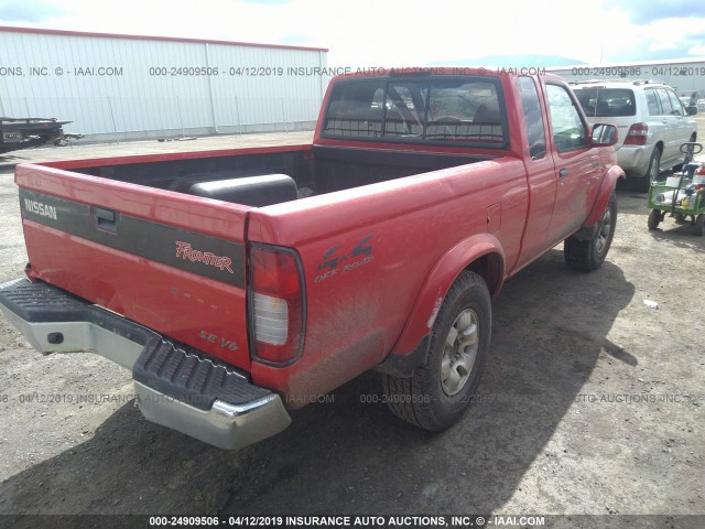 1N6ED26Y7XC311269 - 1999 NISSAN FRONTIER KING CAB XE/KING CAB SE RED photo 4