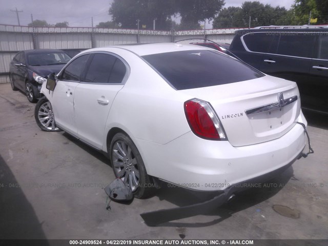 1LNHL9DR8BG615053 - 2011 LINCOLN MKS WHITE photo 3