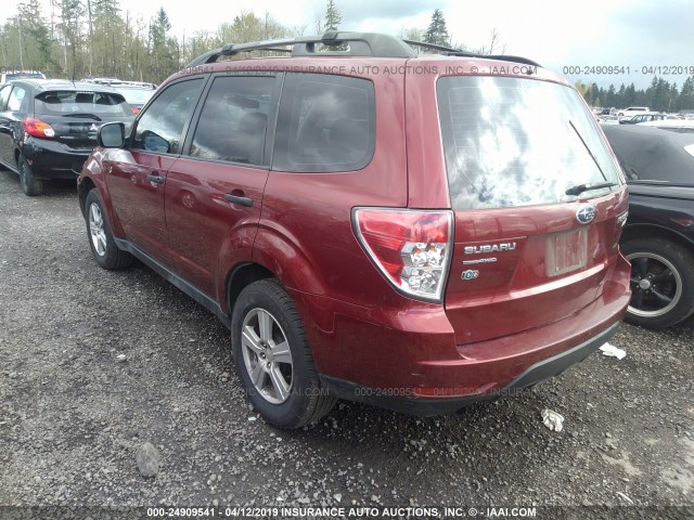 JF2SHABC7BH773584 - 2011 SUBARU FORESTER 2.5X RED photo 3