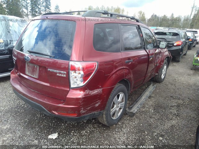 JF2SHABC7BH773584 - 2011 SUBARU FORESTER 2.5X RED photo 4