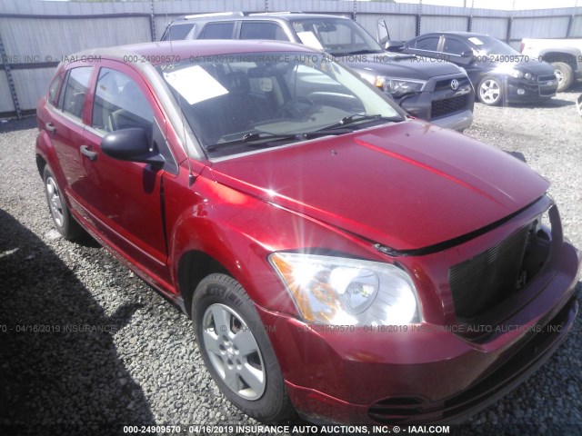 1B3HB28B77D240245 - 2007 DODGE CALIBER RED photo 1