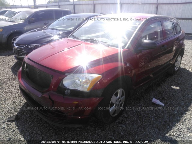 1B3HB28B77D240245 - 2007 DODGE CALIBER RED photo 2