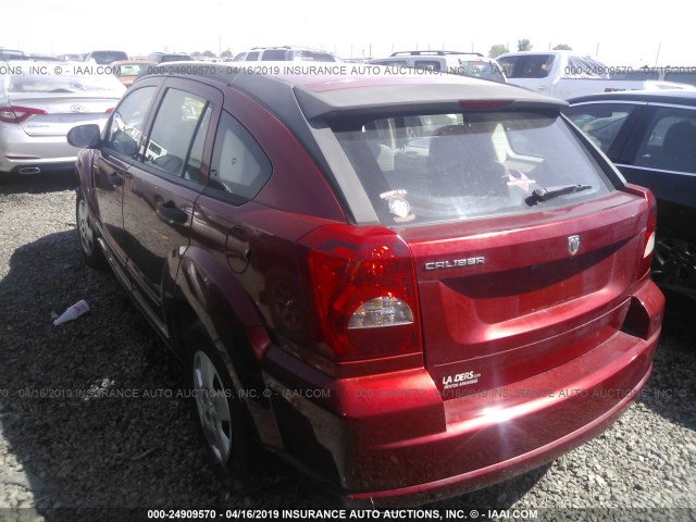 1B3HB28B77D240245 - 2007 DODGE CALIBER RED photo 3