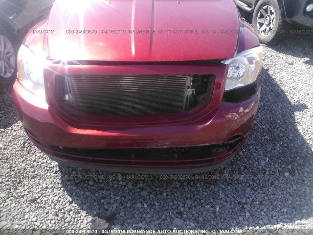 1B3HB28B77D240245 - 2007 DODGE CALIBER RED photo 6