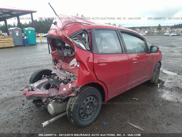 JHMGE8H33DC030898 - 2013 HONDA FIT RED photo 4