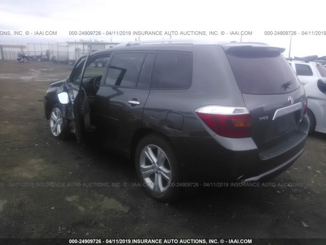 JTEES42A392149352 - 2009 TOYOTA HIGHLANDER LIMITED GRAY photo 3