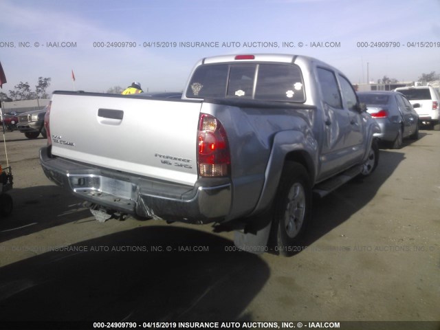 3TMJU62N16M009168 - 2006 TOYOTA TACOMA DOUBLE CAB PRERUNNER SILVER photo 4