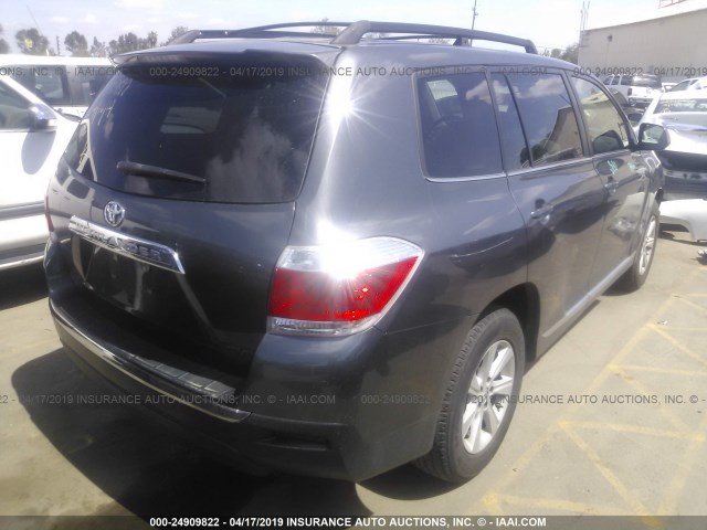 5TDZA3EH9DS035353 - 2013 TOYOTA HIGHLANDER PLUS GRAY photo 4