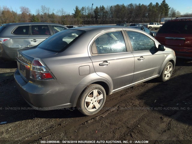 KL1TD56687B059880 - 2007 CHEVROLET AVEO LS GRAY photo 4