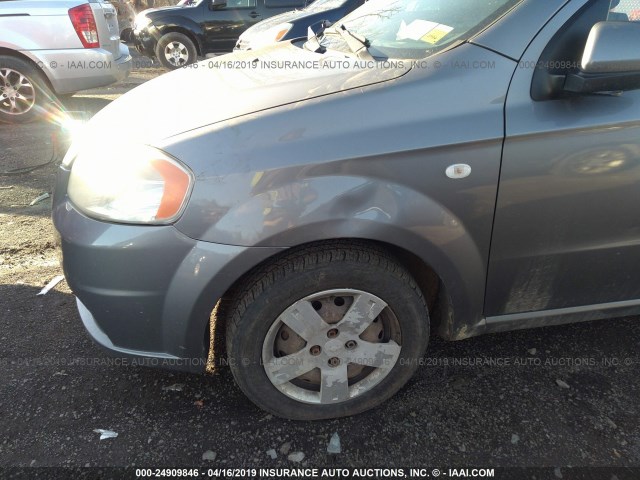 KL1TD56687B059880 - 2007 CHEVROLET AVEO LS GRAY photo 6