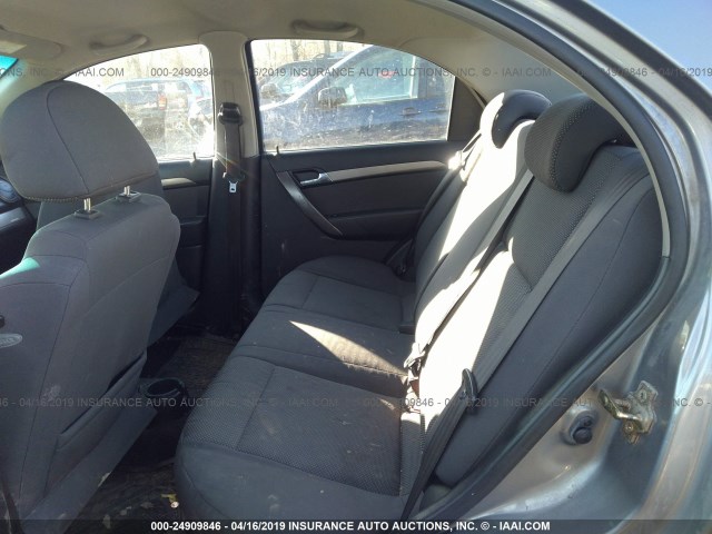 KL1TD56687B059880 - 2007 CHEVROLET AVEO LS GRAY photo 8