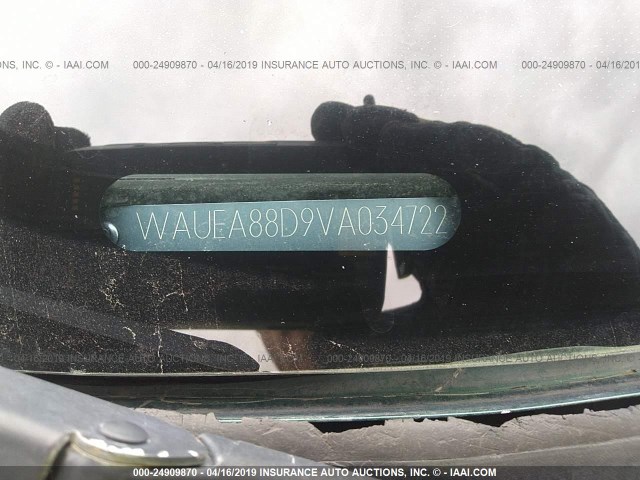 WAUEA88D9VA034722 - 1997 AUDI A4 2.8 QUATTRO GREEN photo 9