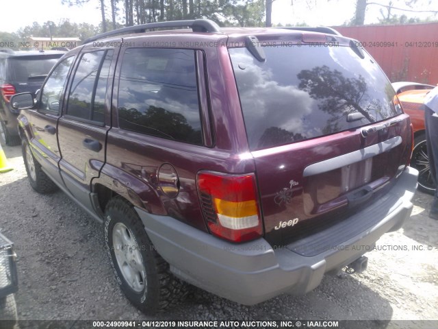 1J4GX38S72C219776 - 2002 JEEP GRAND CHEROKEE SPORT MAROON photo 3