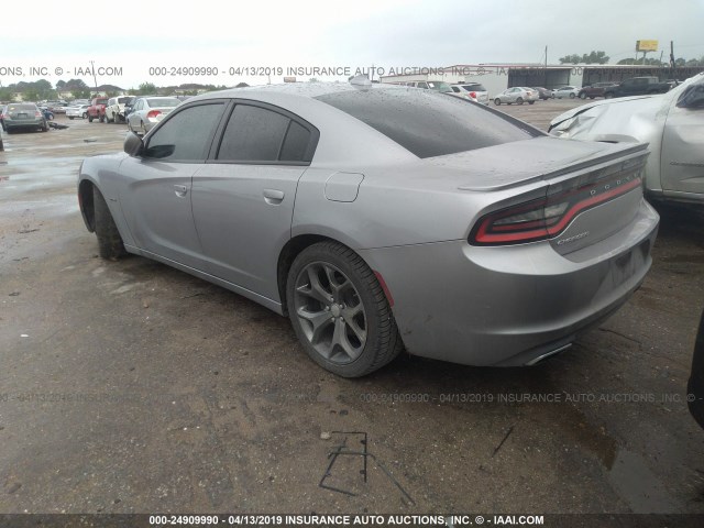 2C3CDXCT7FH896015 - 2015 DODGE CHARGER R/T SILVER photo 3