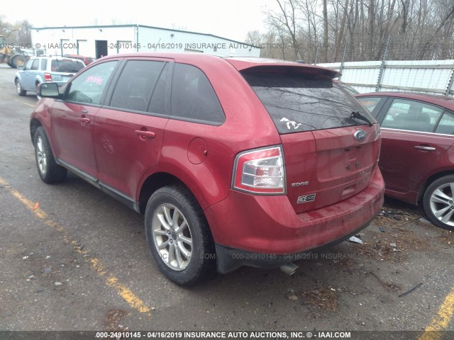 2FMDK38C99BA30388 - 2009 FORD EDGE SEL RED photo 3