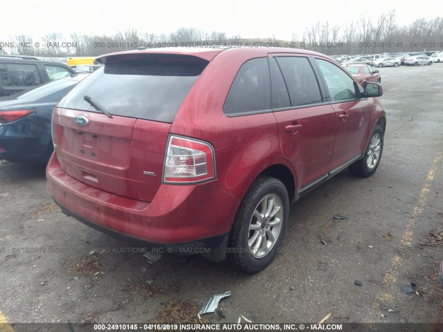 2FMDK38C99BA30388 - 2009 FORD EDGE SEL RED photo 4