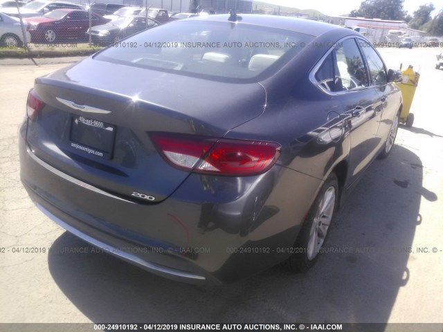 1C3CCCAB3GN177603 - 2016 CHRYSLER 200 LIMITED GRAY photo 4