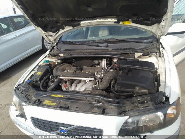 YV1RS61R012057851 - 2001 VOLVO S60 WHITE photo 10