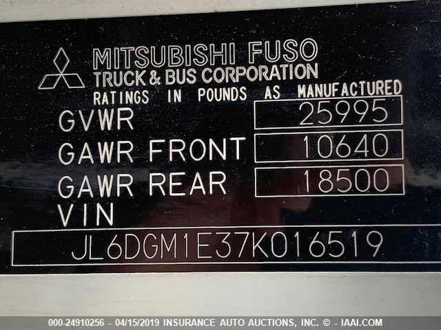 JL6DGM1E37K016519 - 2007 MITSUBISHI FUSO TRUCK FM 61F Unknown photo 8