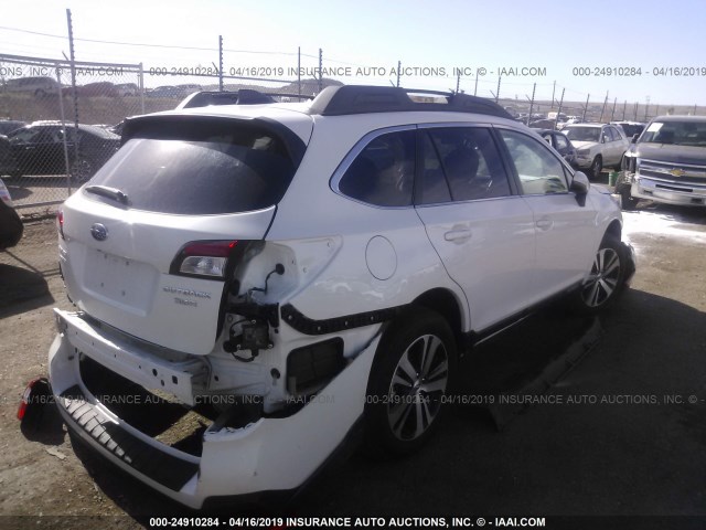 4S4BSENC3J3375301 - 2018 SUBARU OUTBACK 3.6R LIMITED WHITE photo 4