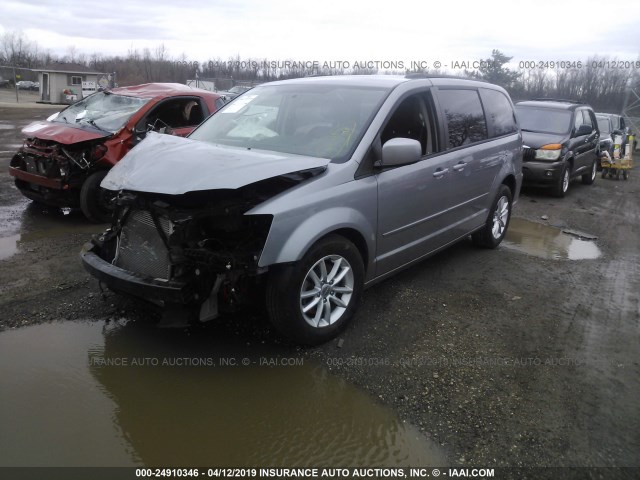 2C4RDGCG3DR792475 - 2013 DODGE GRAND CARAVAN SXT SILVER photo 2