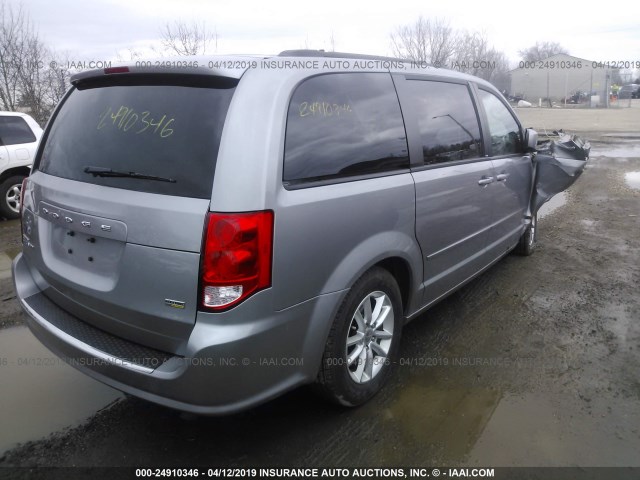 2C4RDGCG3DR792475 - 2013 DODGE GRAND CARAVAN SXT SILVER photo 4