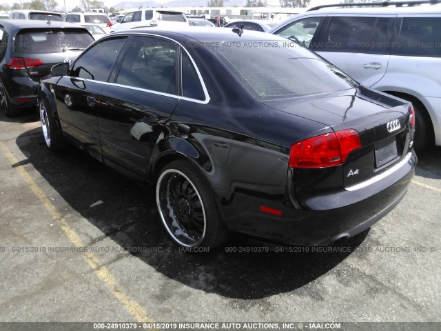 WAUDH78E07A251430 - 2007 AUDI A4 3.2 QUATTRO BLACK photo 3