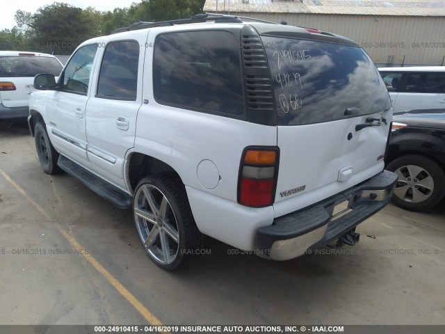 1GKEC13T05J257447 - 2005 GMC YUKON WHITE photo 3