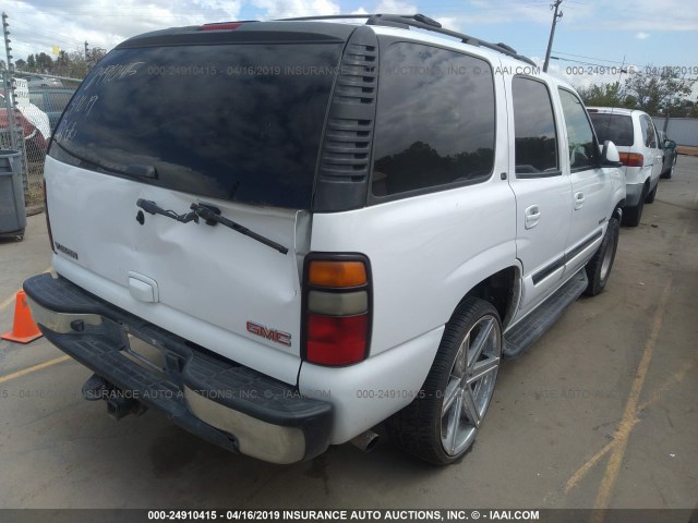 1GKEC13T05J257447 - 2005 GMC YUKON WHITE photo 4