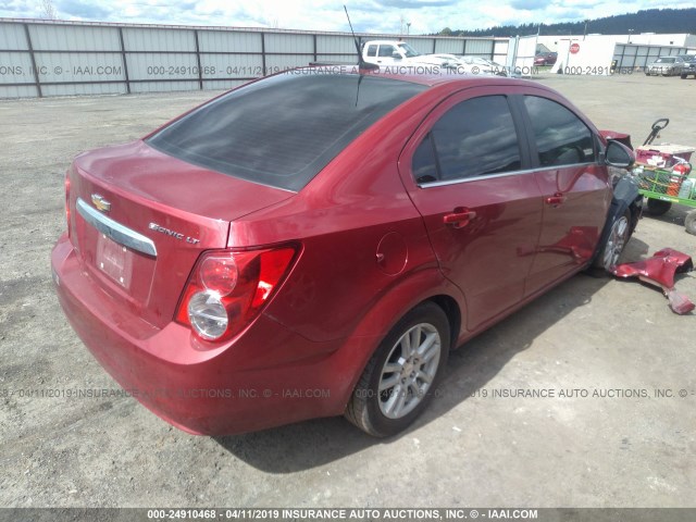 1G1JC5SH2C4229328 - 2012 CHEVROLET SONIC LT 红色 照片 4