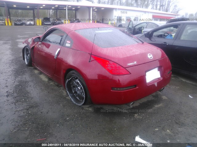 JN1BZ34D97M505151 - 2007 NISSAN 350Z COUPE RED photo 3