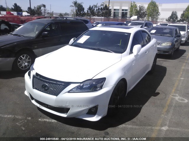 JTHBK262985084615 - 2008 LEXUS IS 250 WHITE photo 2