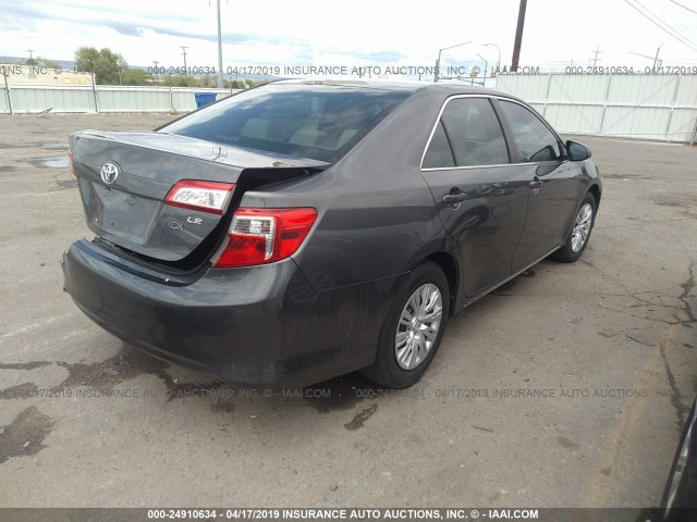 4T4BF1FK5DR332361 - 2013 TOYOTA CAMRY L/SE/LE/XLE GRAY photo 4