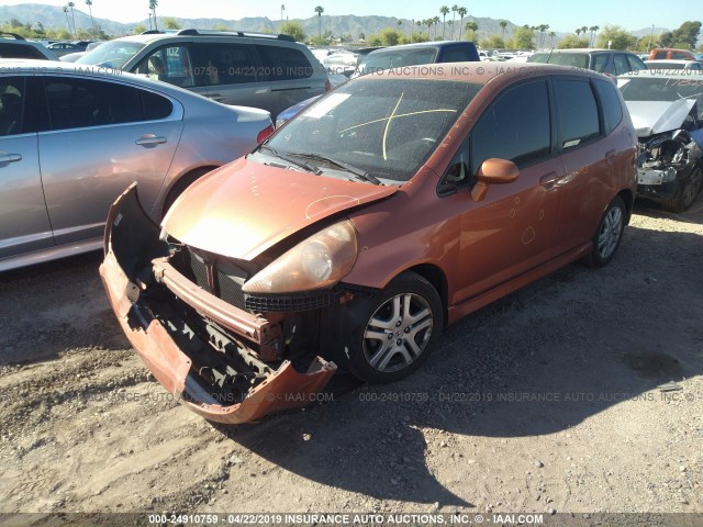 JHMGD38647S042245 - 2007 HONDA FIT S ORANGE photo 2