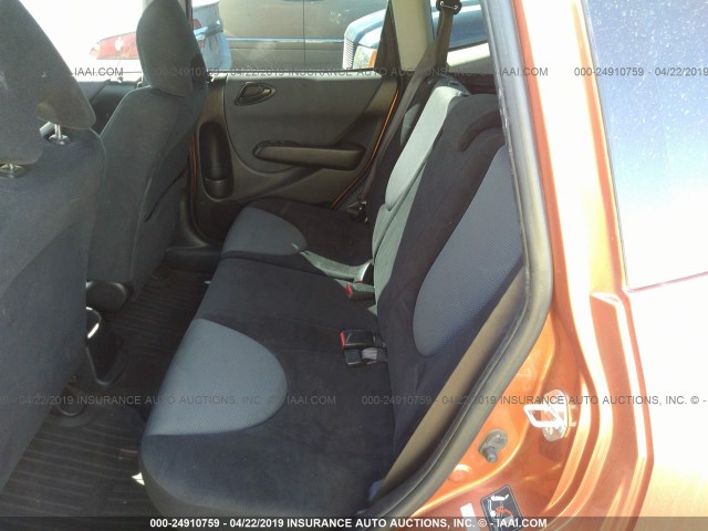 JHMGD38647S042245 - 2007 HONDA FIT S ORANGE photo 8