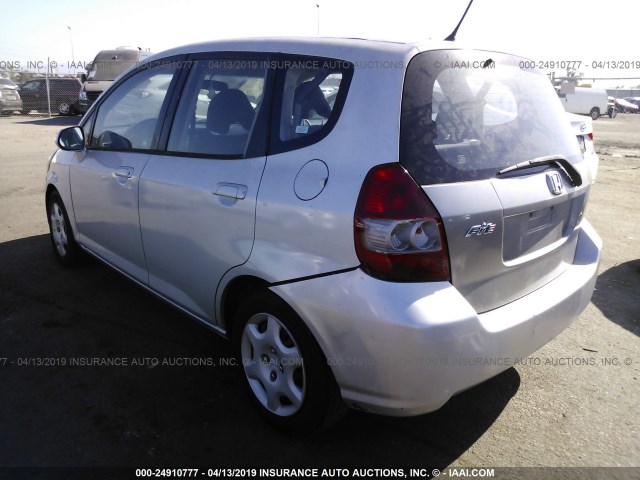 JHMGD38477S050712 - 2007 HONDA FIT SILVER photo 3