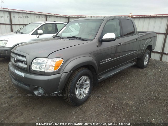 5TBDT44106S517008 - 2006 TOYOTA TUNDRA DOUBLE CAB SR5 GRAY photo 2