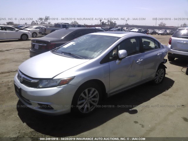 19XFB2F95CE338365 - 2012 HONDA CIVIC EXL SILVER photo 2