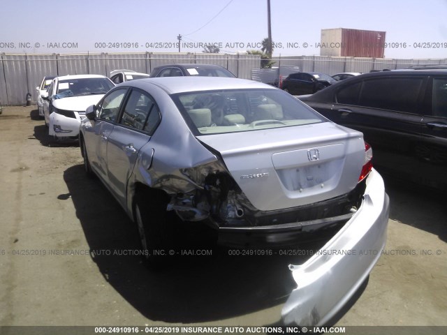 19XFB2F95CE338365 - 2012 HONDA CIVIC EXL SILVER photo 3