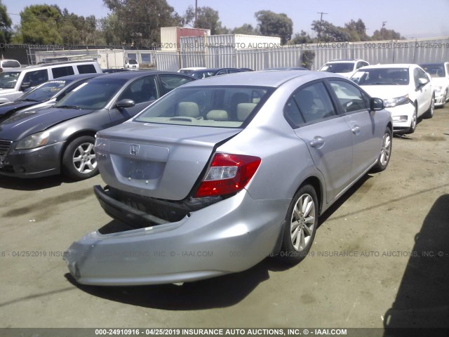 19XFB2F95CE338365 - 2012 HONDA CIVIC EXL SILVER photo 4